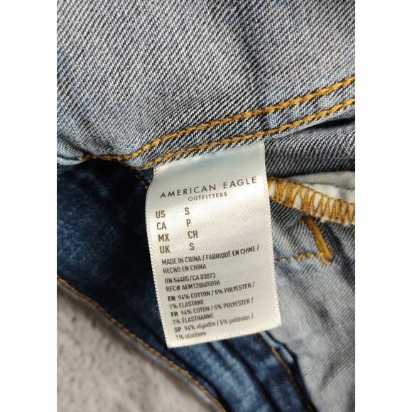 American Eagle Outfitters Mens Trucker Jacket Dark Blue Wash Denim Size Small - Picture 10 of 11